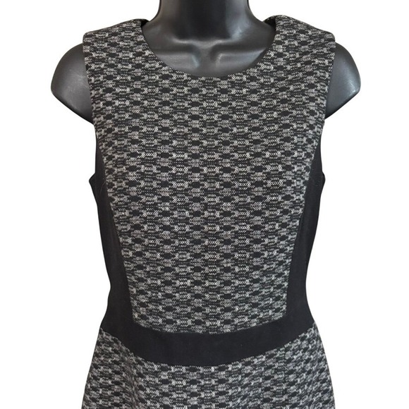 Theory Toli Chevon Dress Sz 4 Black Wool Office Career‎ Casual - Picture 2 of 9